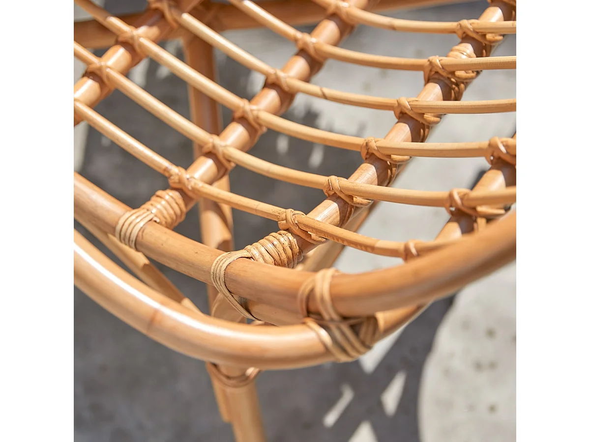 Outdoor Rattanstuhl naturfarben Rattansitz Sessel Tikamoon Stuhl Sessel