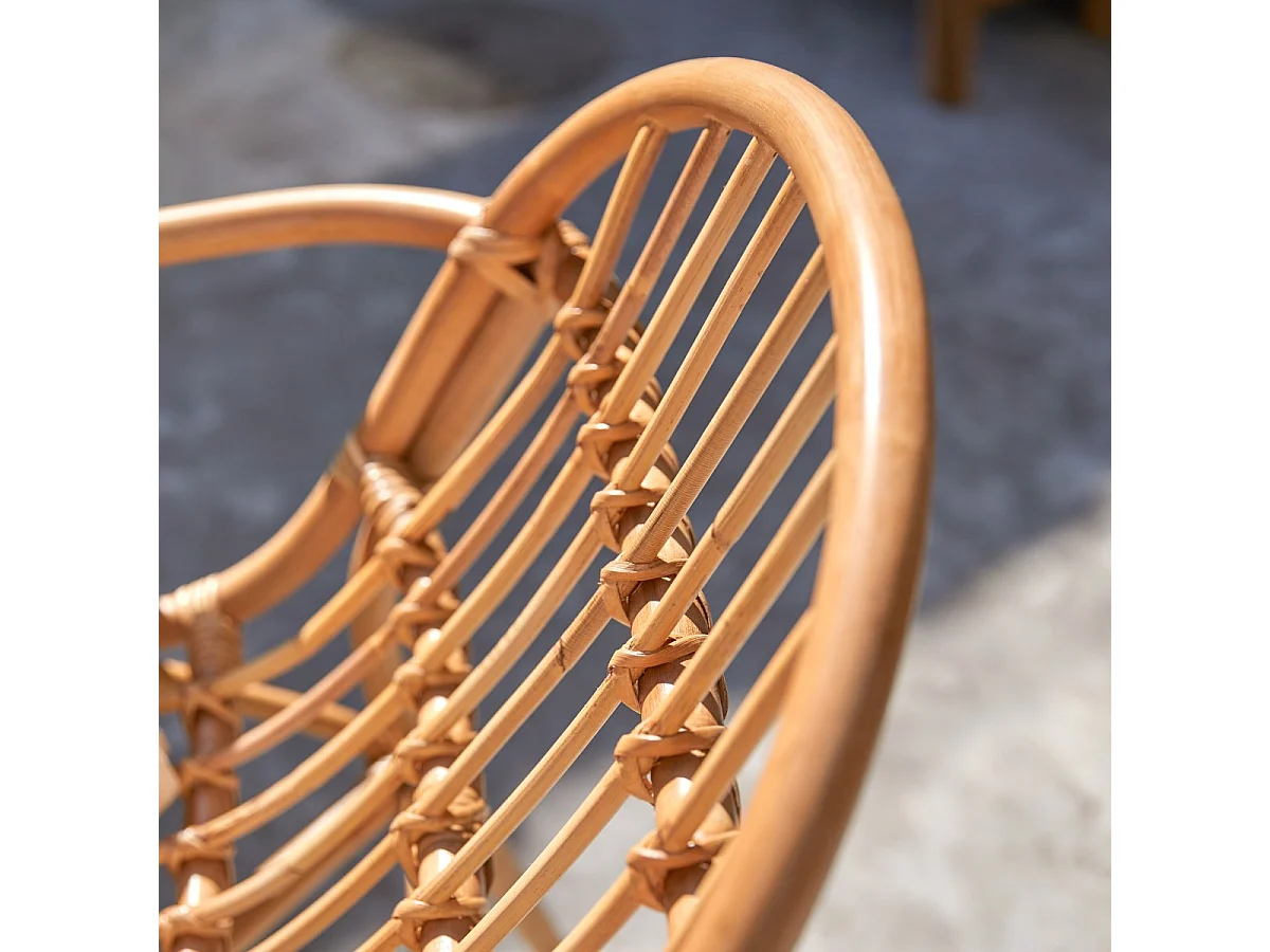 Outdoor Rattanstuhl naturfarben Rattansitz Sessel Tikamoon Stuhl Sessel