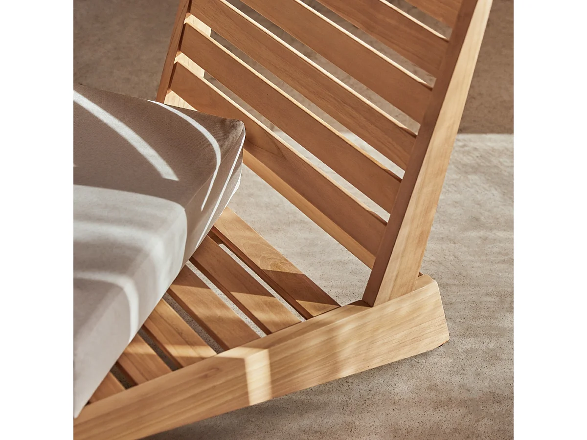 3-Sitzer-Gartenlounge Olia aus Teakholz und Stoff