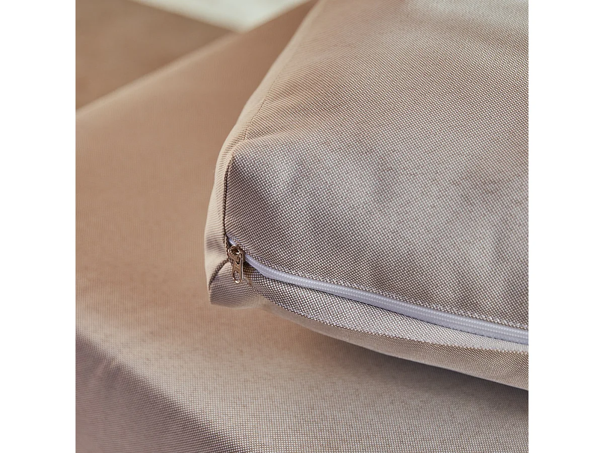 3-Sitzer-Gartenlounge Olia aus Teakholz und Stoff