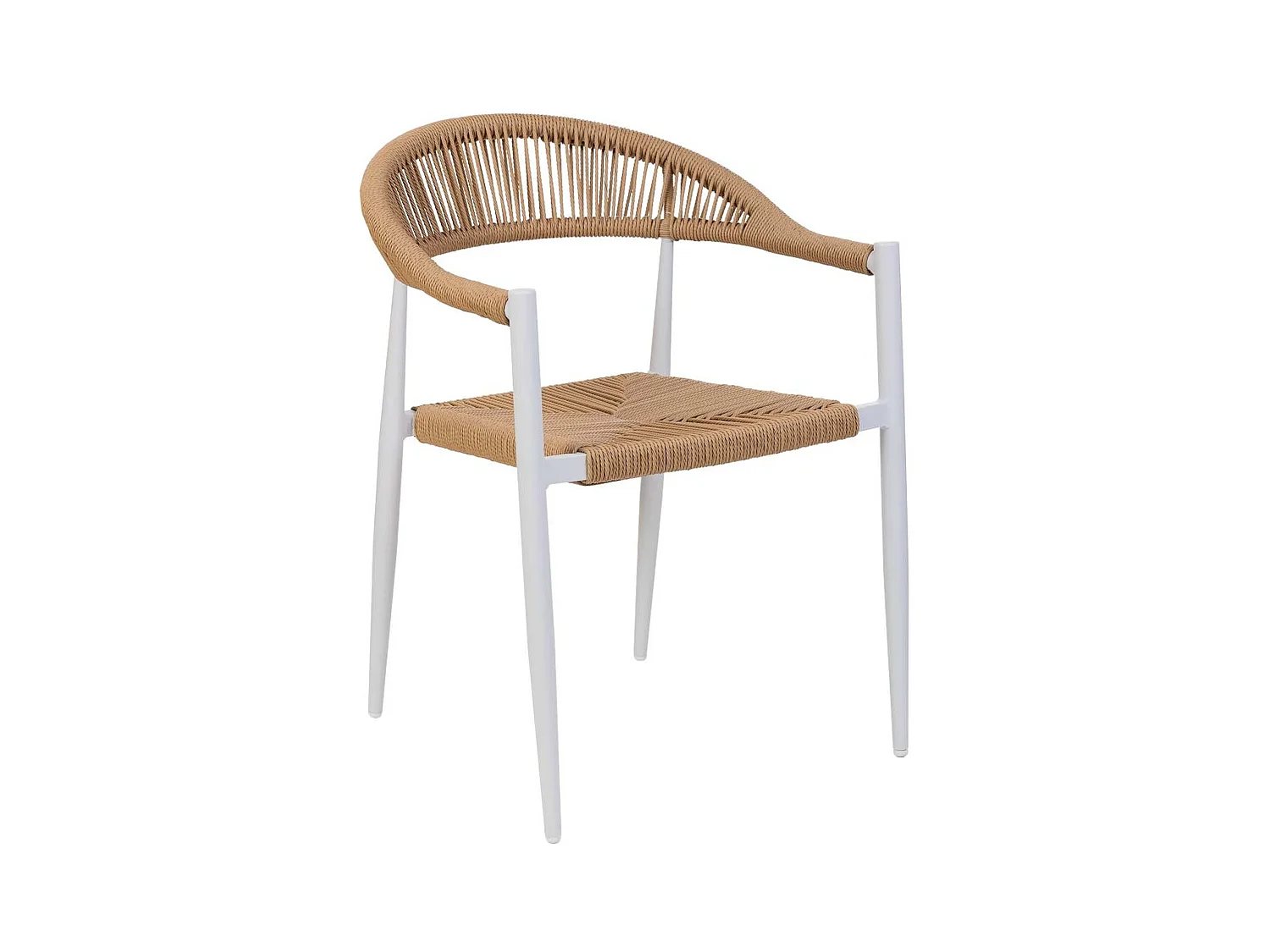 Ensemble table et 4 chaises beige, table: D90x75.chaises(4): 56x60x78