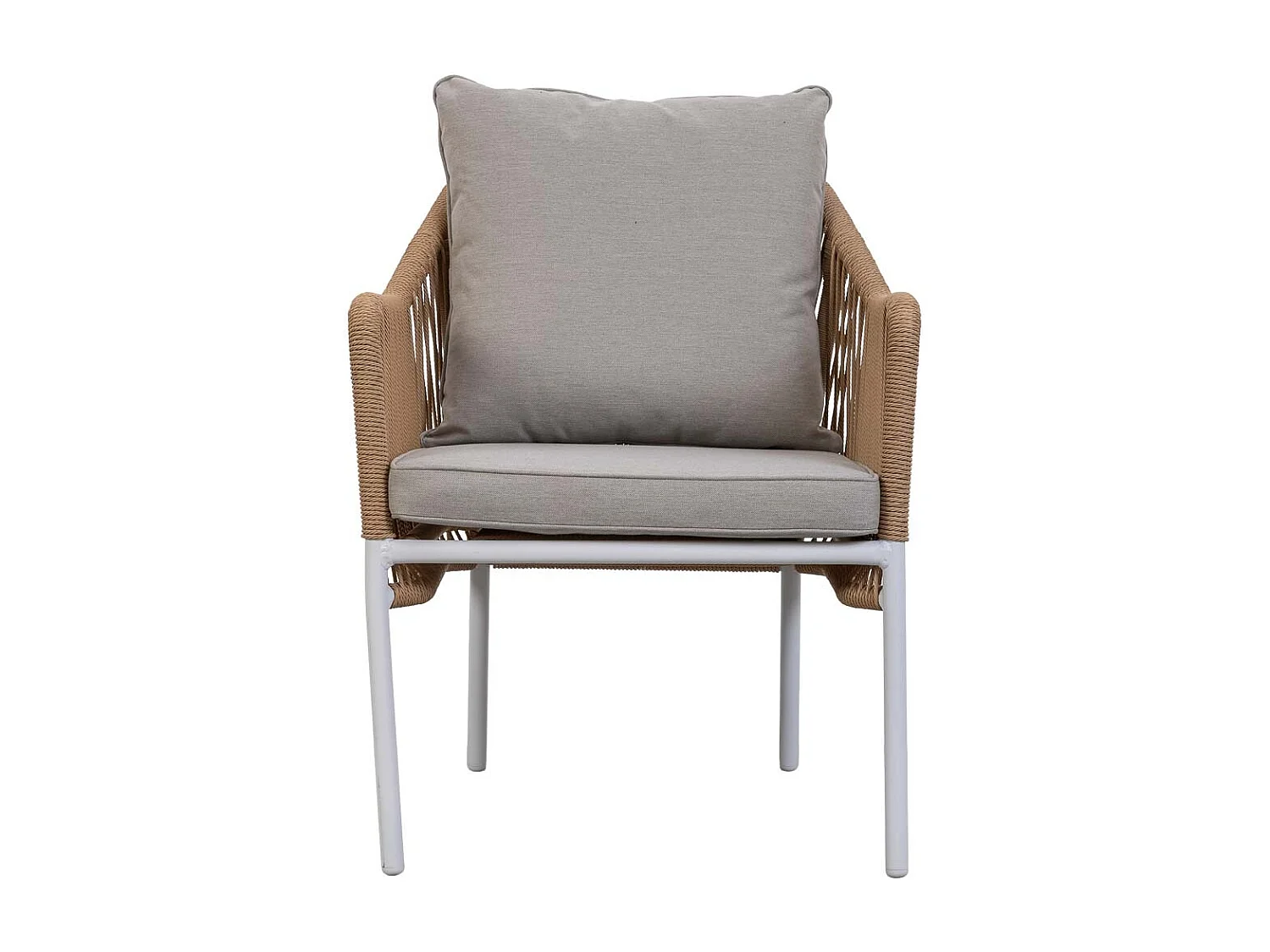 Tavolo, divano e 2 poltrone beige, 110x65x45, 72x79x76, 146x79x76