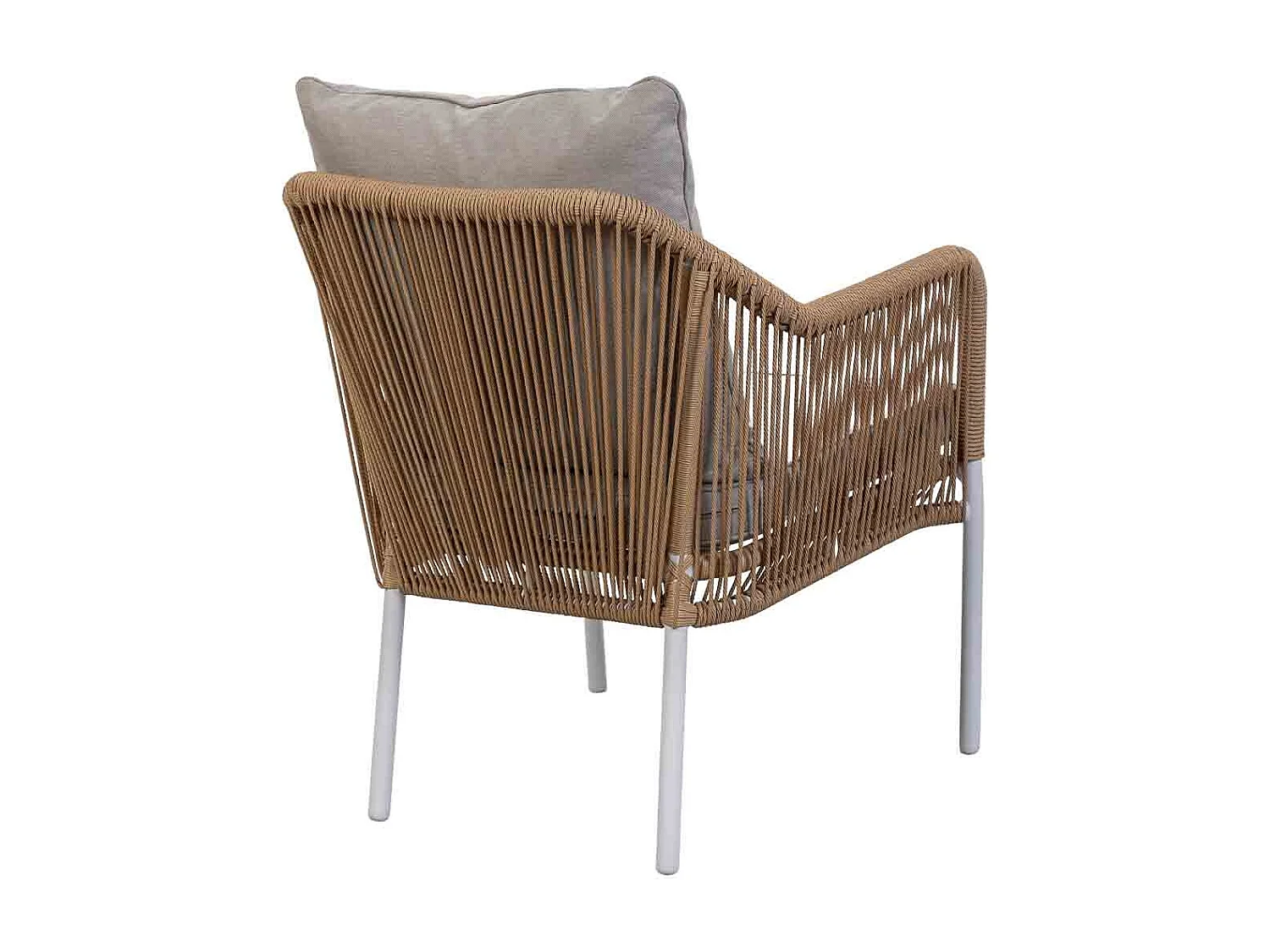 Tavolo, divano e 2 poltrone beige, 110x65x45, 72x79x76, 146x79x76