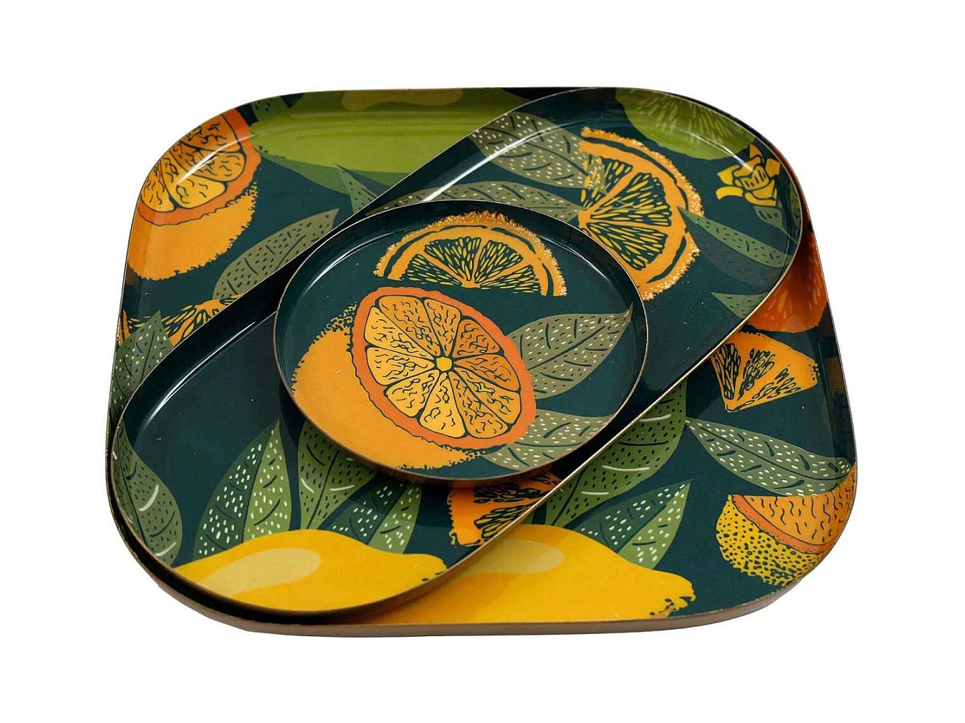 Set de 3 vide-poches en métal Agrumes