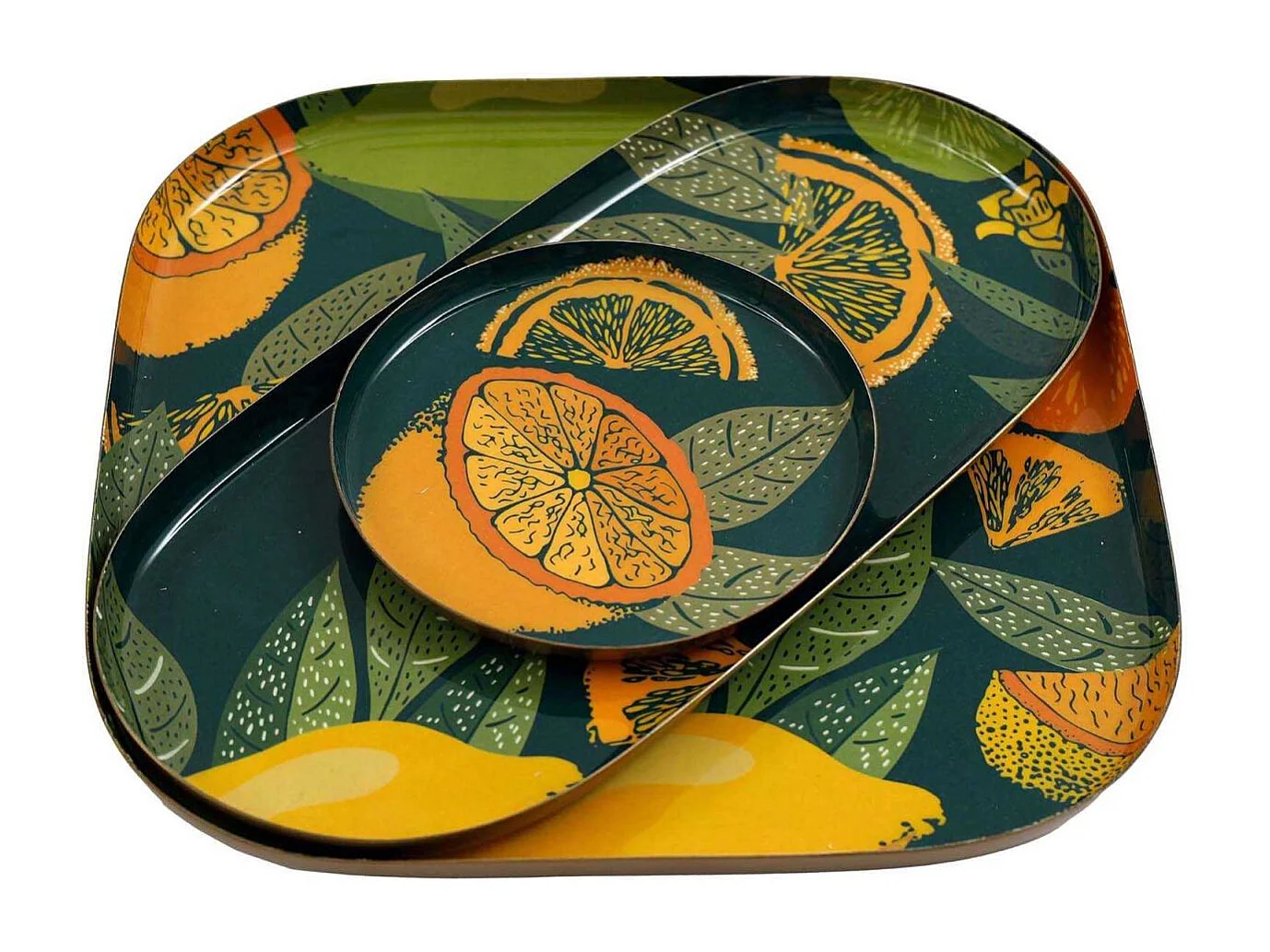 Set de 3 vide-poches en métal Agrumes