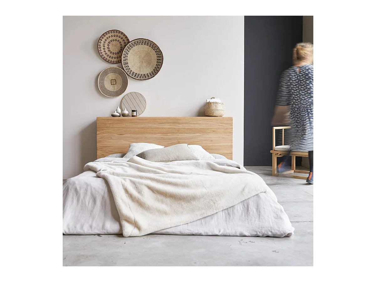 Kopfteil aus massivem Teakholz mit Fächern 165 Bertie