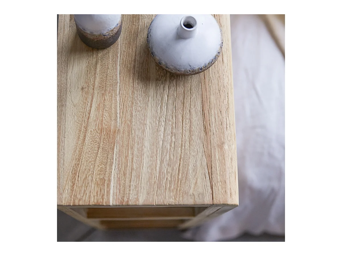 Kopfteil aus massivem Teakholz mit Fächern 165 Bertie