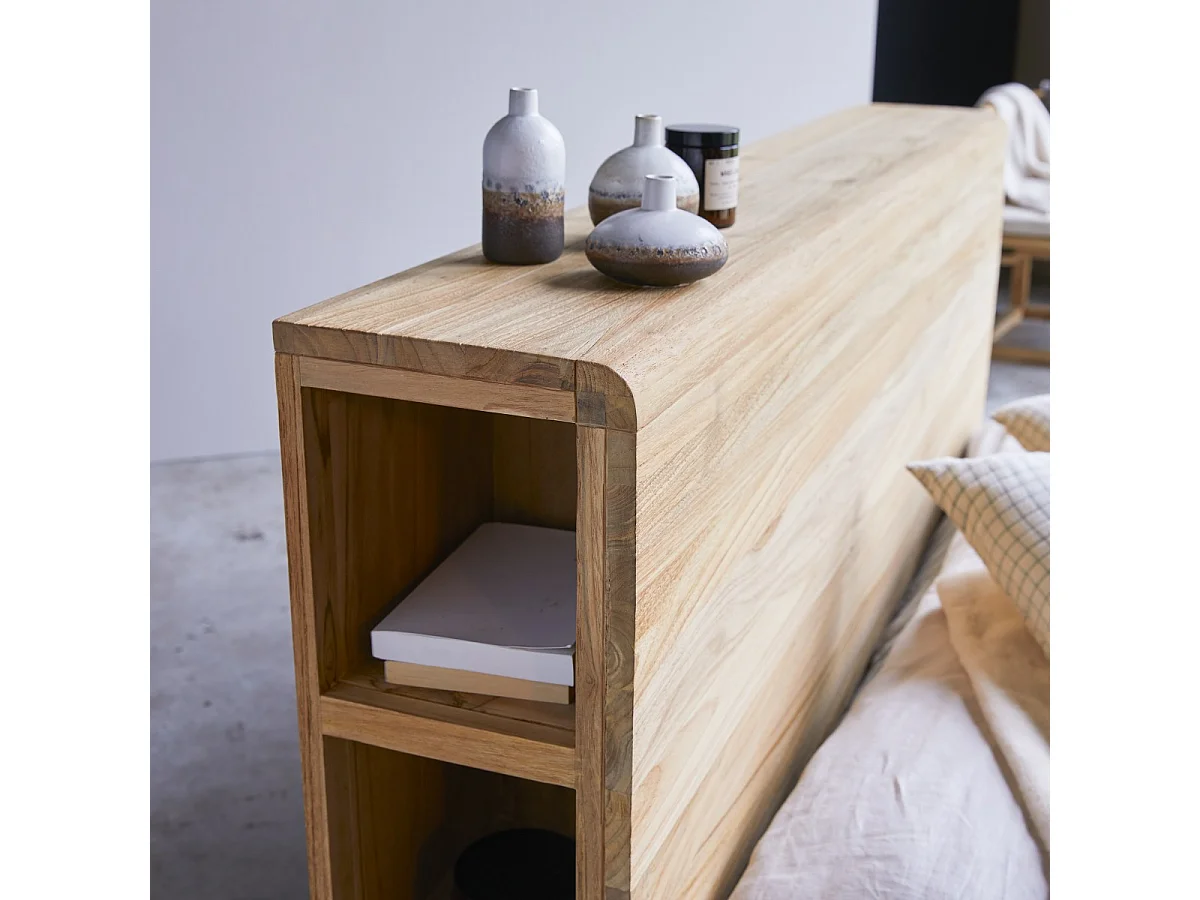 Tête de lit avec rangements en bois de teck 165 Bertie