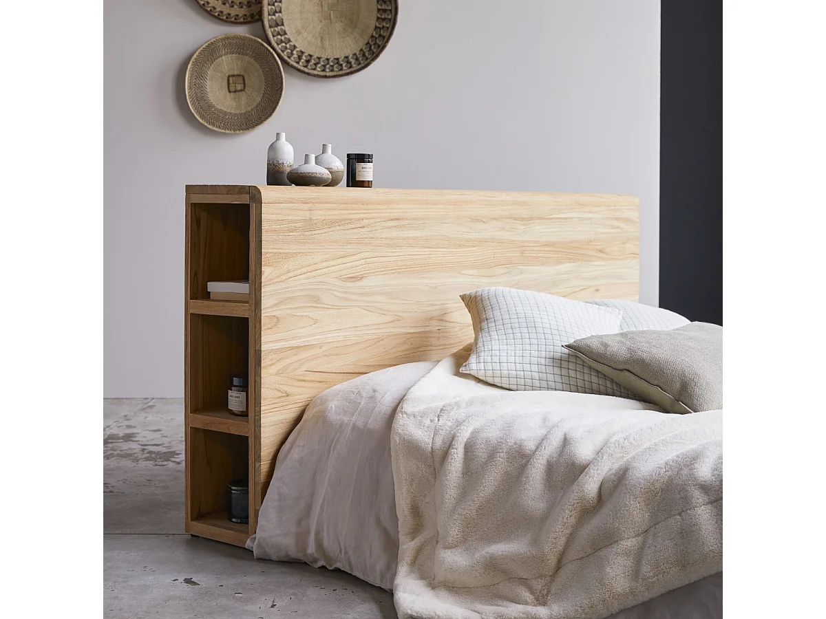 Tête de lit avec rangements en bois de teck 165 Bertie