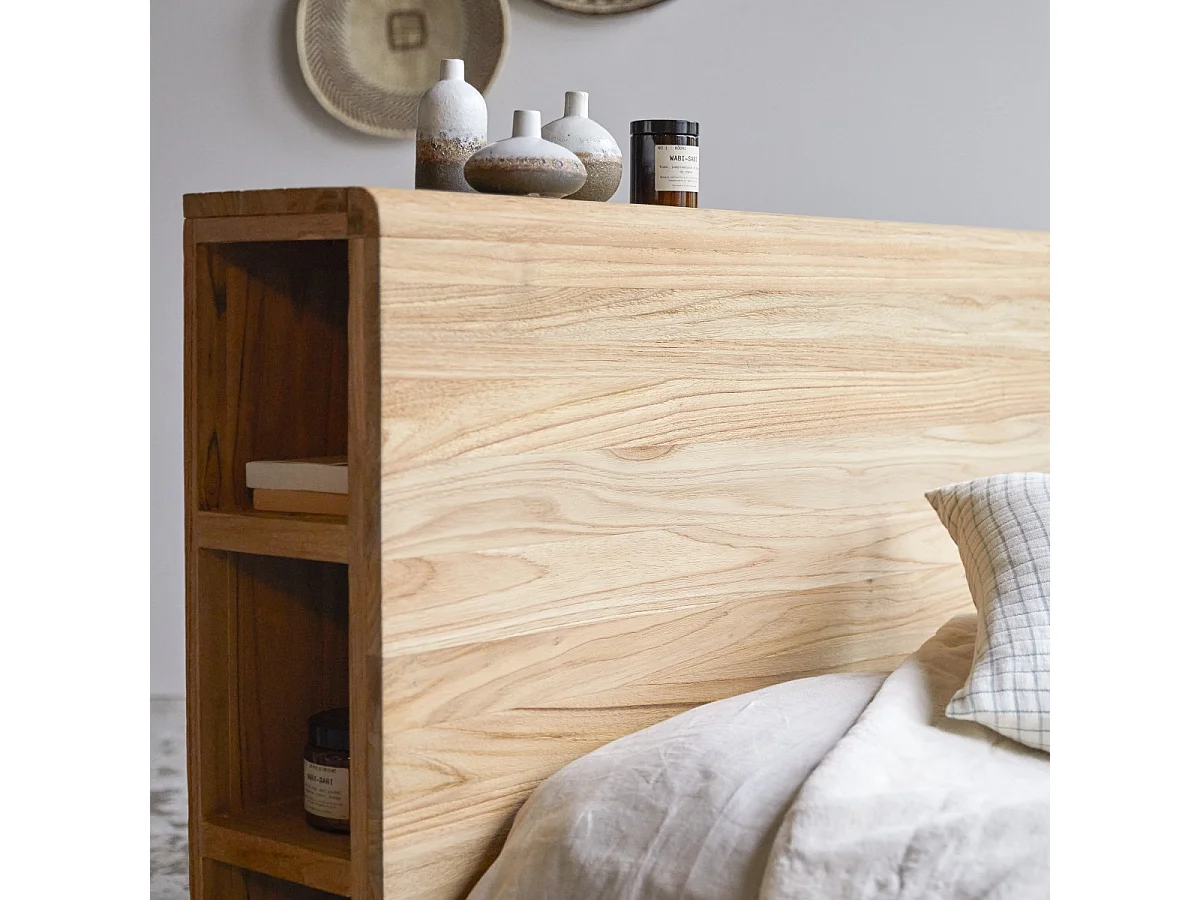 Tête de lit avec rangements en bois de teck 165 Bertie