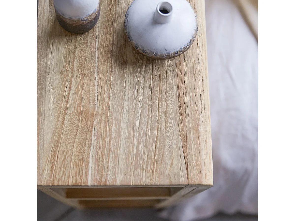 Kopfteil aus massivem Teakholz mit Fächern 165 Bertie