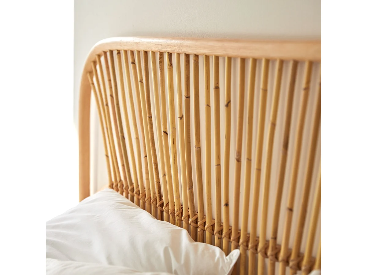 Kopfteil für Bett aus Rattan 160 cm Schlafzimmer Doppelbett Kopf