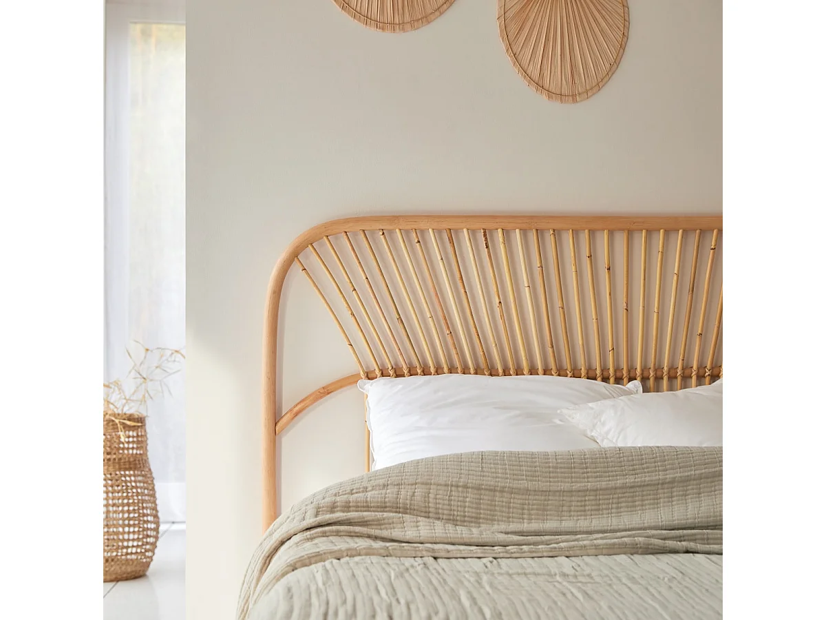Kopfteil für Bett aus Rattan 160 cm Schlafzimmer Doppelbett Kopf