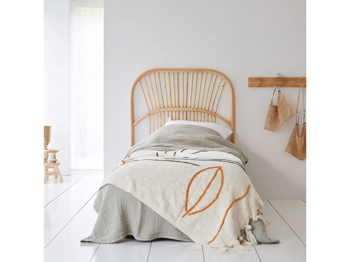 Kopfteil für Bett aus Rattan 90 cm Schlafzimmer Doppelbett Kopf