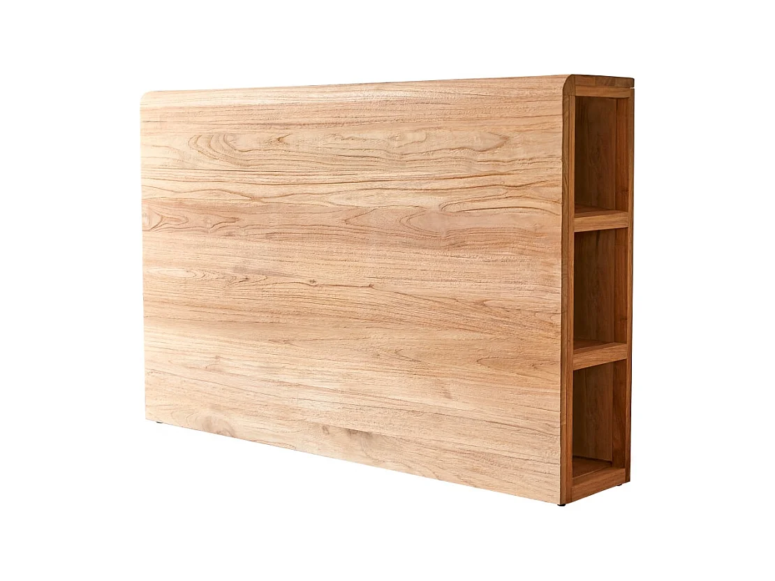 Kinderbettkopfteil Bertie aus massivem Teakholz mit Fächern 120