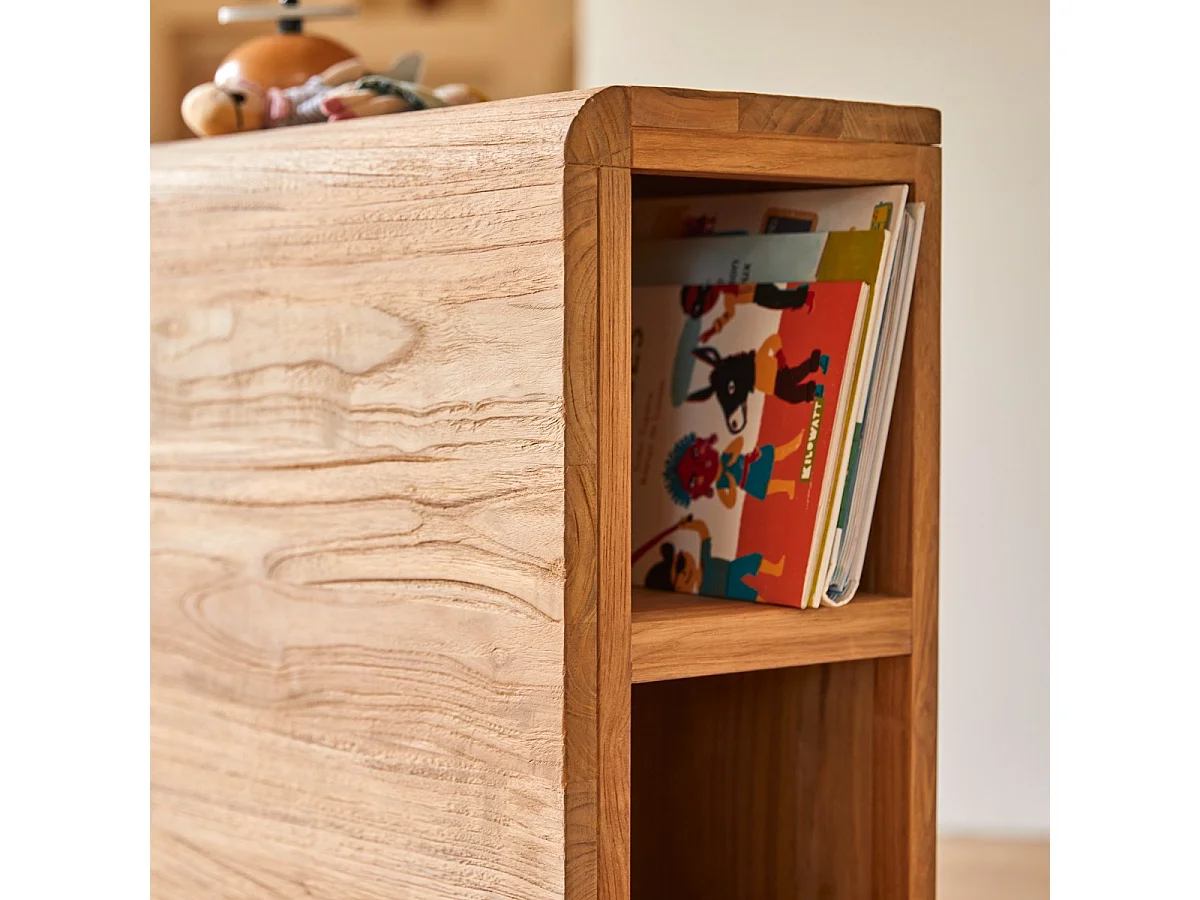 Tête de lit enfant avec rangements en bois de teck 120 Bertie