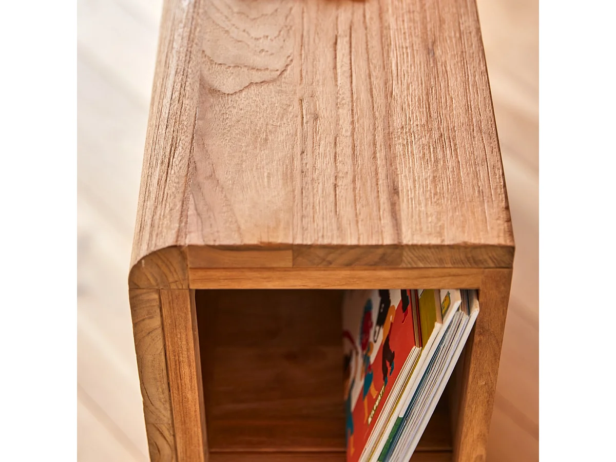 Tête de lit enfant avec rangements en bois de teck 120 Bertie