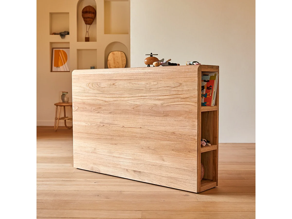 Tête de lit enfant avec rangements en bois de teck 120 Bertie