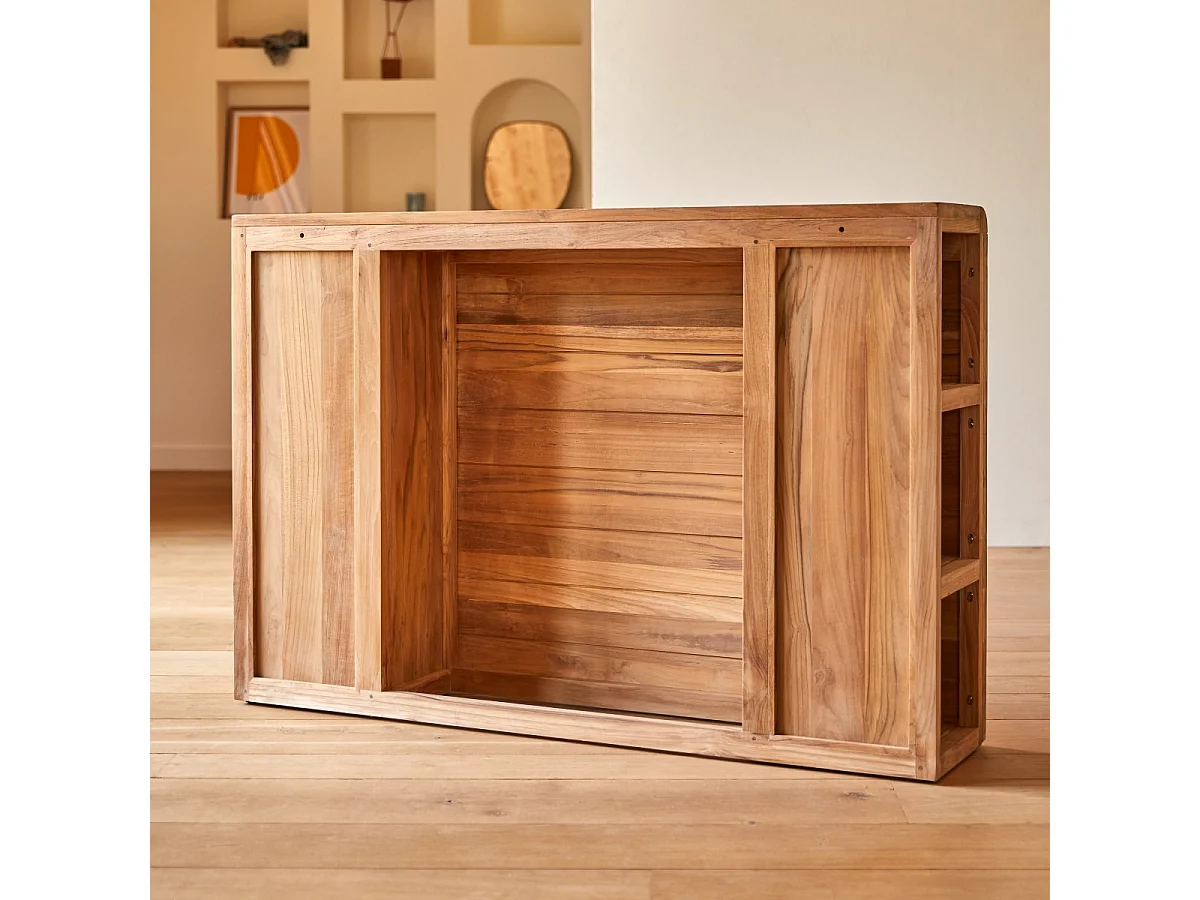 Tête de lit enfant avec rangements en bois de teck 120 Bertie