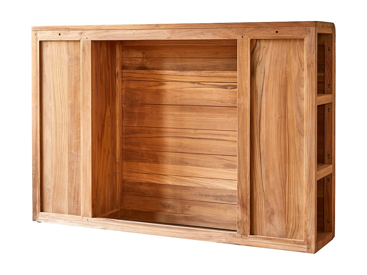 Tête de lit enfant avec rangements en bois de teck 120 Bertie