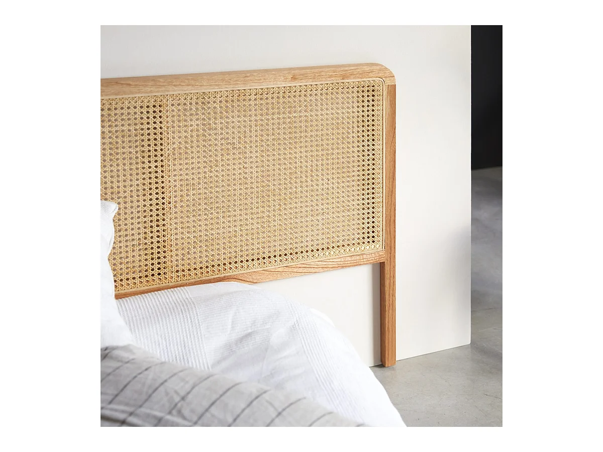 Kopfteil aus Rattan für Bett mit 160 cm Schlafzimmer Doppelbett Massivholz
