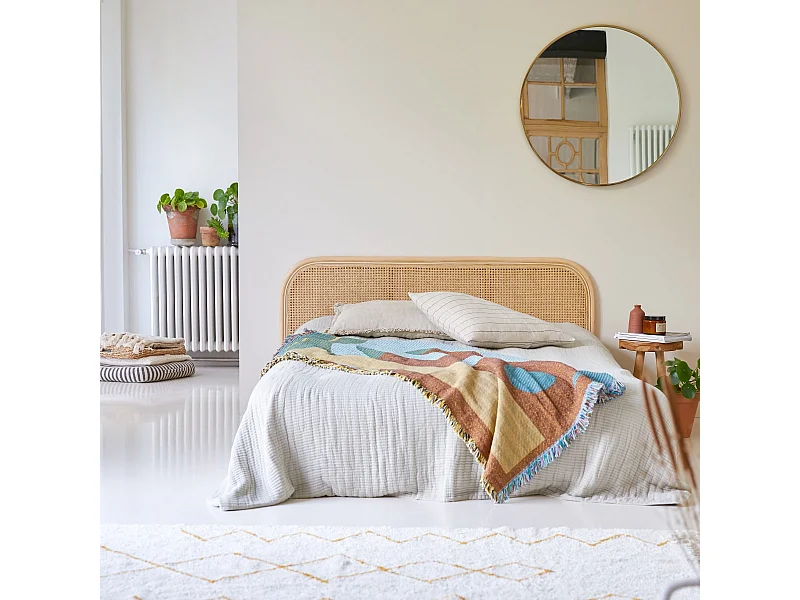 Kopfteil aus Rattan für Bett mit 160 cm Breite Schlafzimmer Doppelbett Kopf