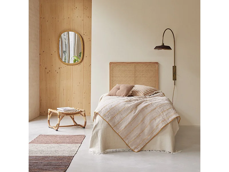 Tête de lit en tiges de rotin cannée 90 Adèle