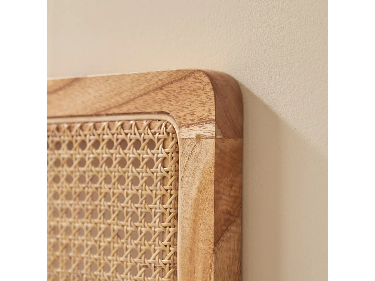 Tête de lit en tiges de rotin cannée 90 Adèle