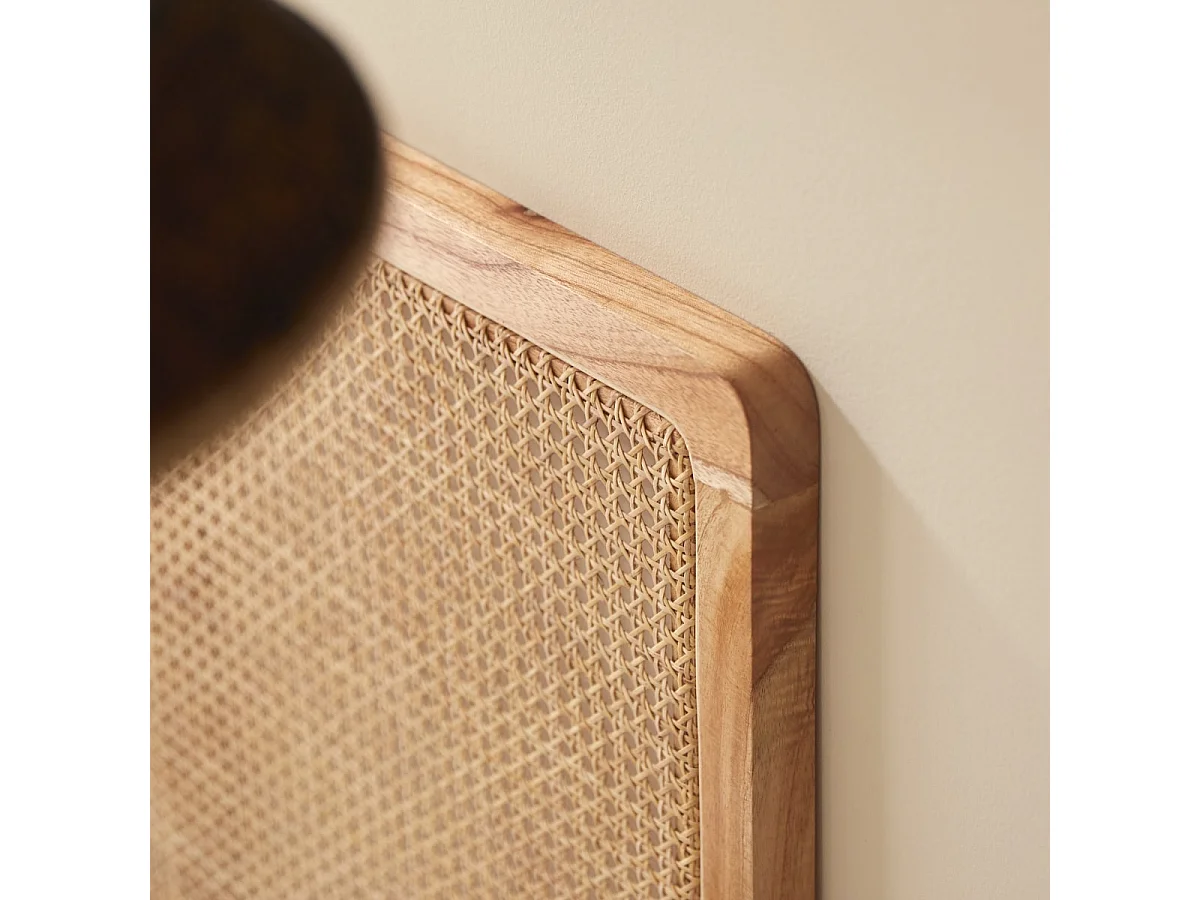 Tête de lit en tiges de rotin cannée 90 Adèle