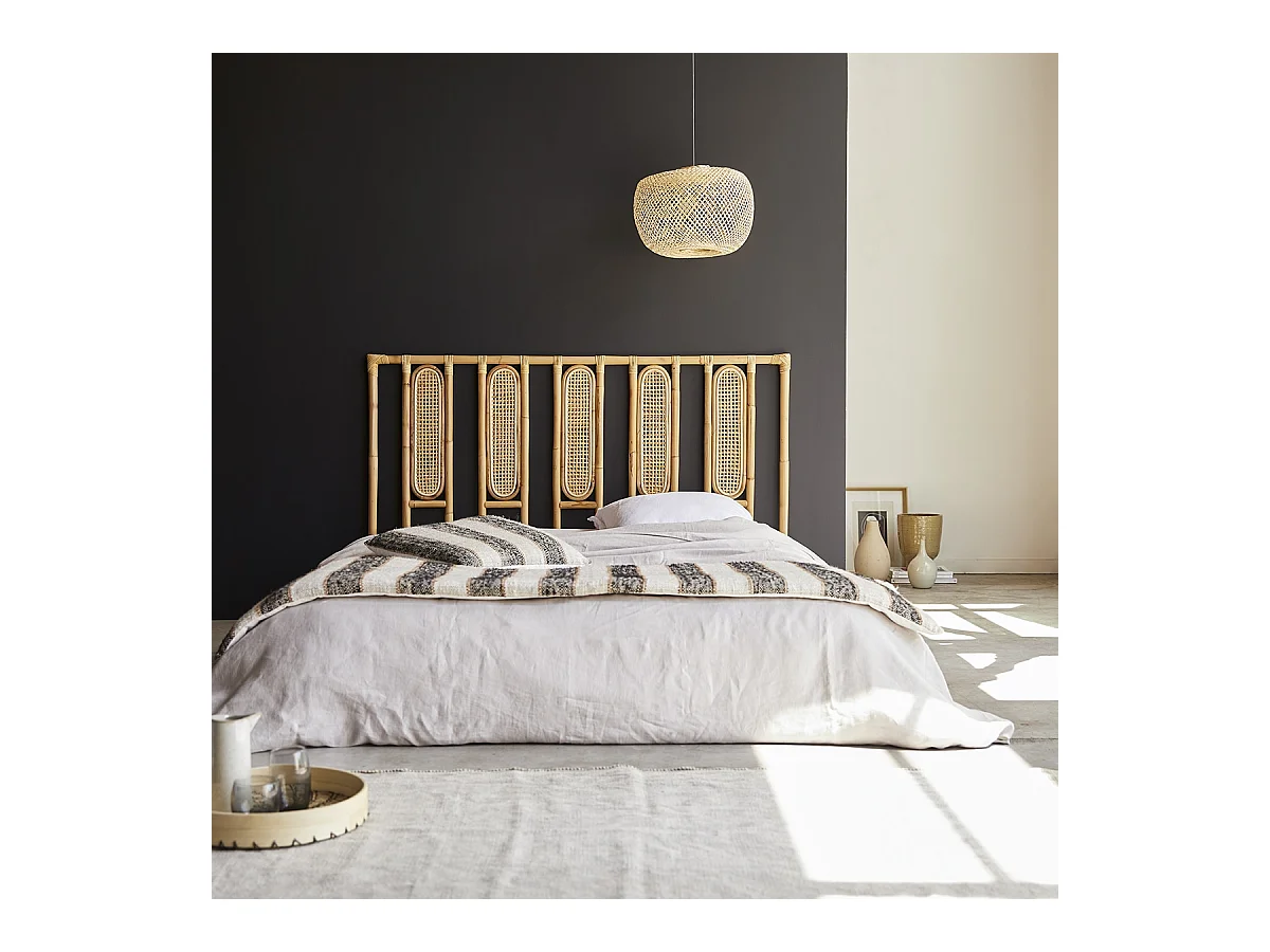 Tête de lit Paulette en rotin cannée 160 cm