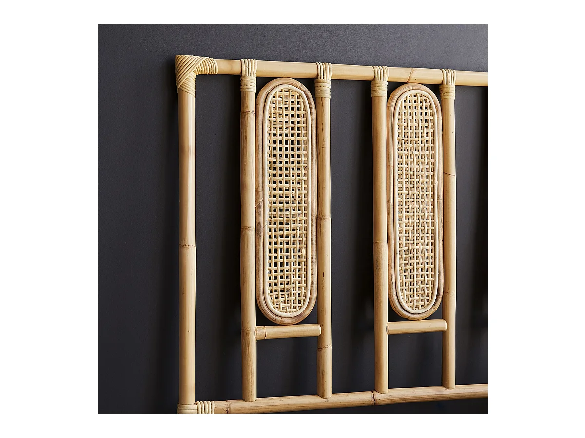 Tête de lit Paulette en rotin cannée 160 cm