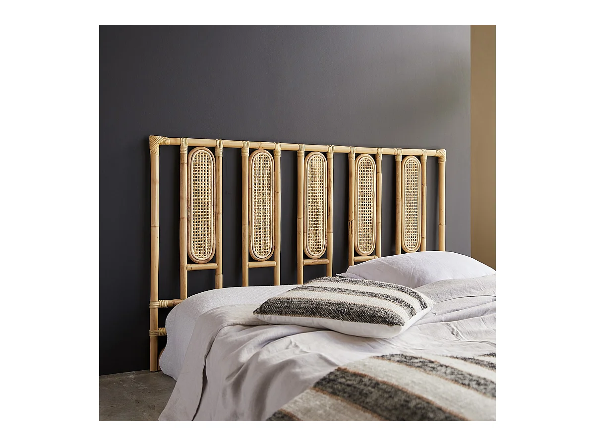 Tête de lit Paulette en rotin cannée 160 cm