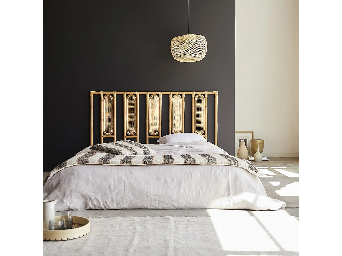 Tête de lit Paulette en rotin cannée 160 cm