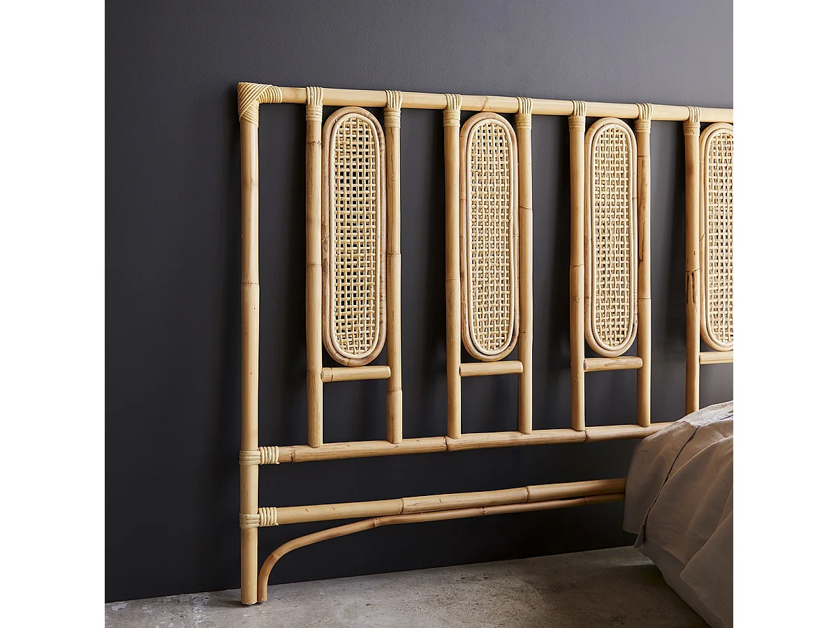 Tête de lit Paulette en rotin cannée 160 cm
