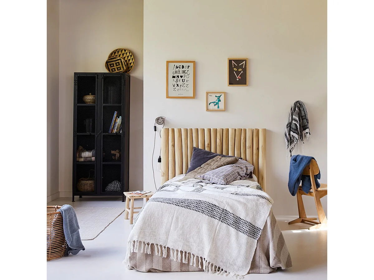 Testiera per bambini in legno di teak fluitato 120 River