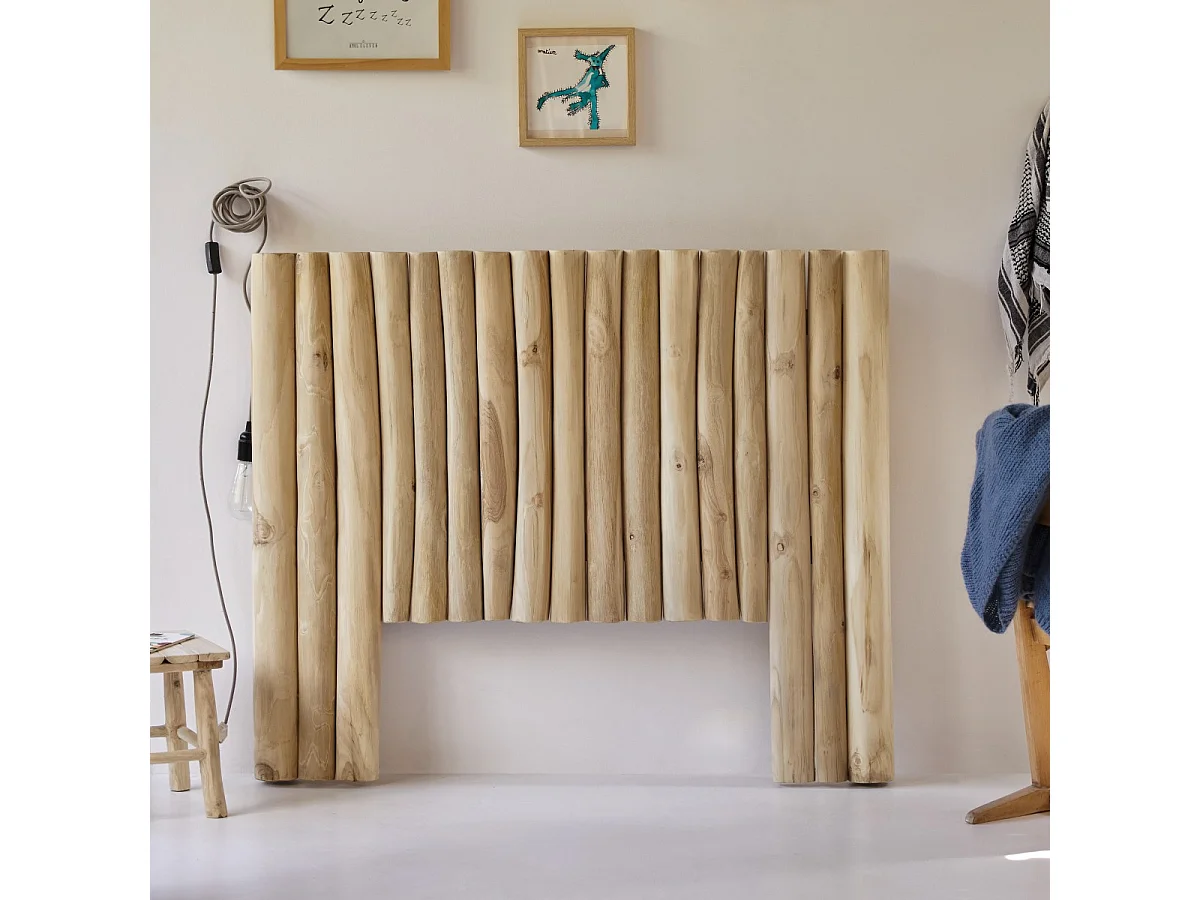 Testiera per bambini in legno di teak fluitato 120 River