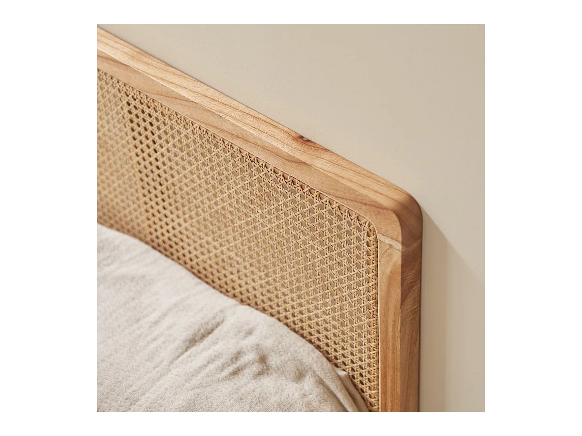 Tête de lit enfant en tiges de rotin cannée 90 cm Adèle