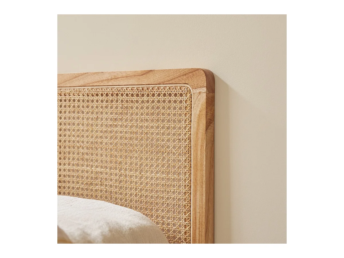Tête de lit enfant en tiges de rotin cannée 90 cm Adèle