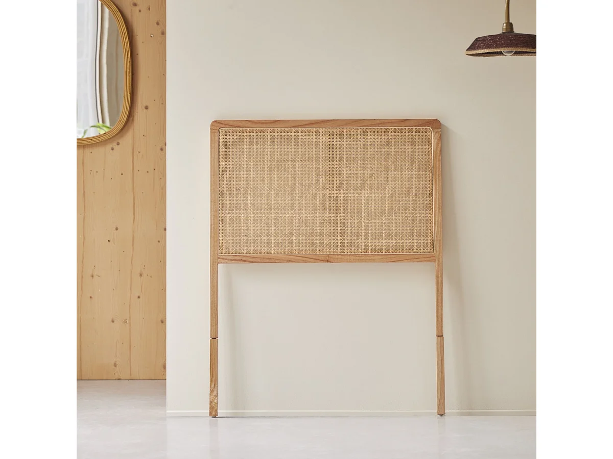 Tête de lit enfant en tiges de rotin cannée 90 cm Adèle