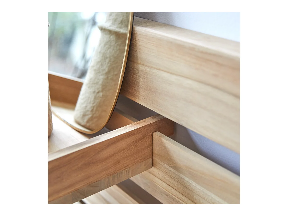 Kopfteil aus massivem Teakholz mit Ablagen 270 Urbain