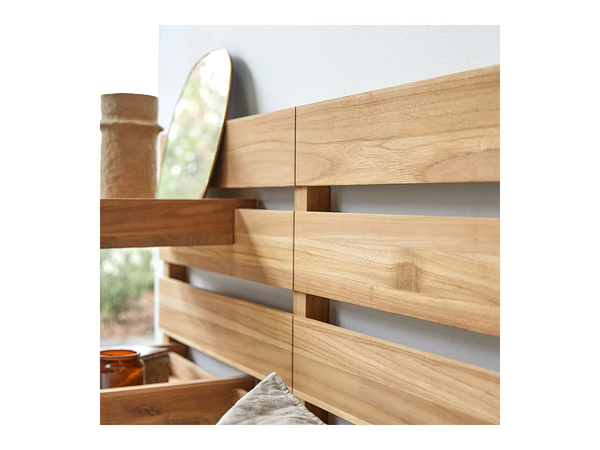 Kopfteil aus massivem Teakholz mit Ablagen 270 Urbain