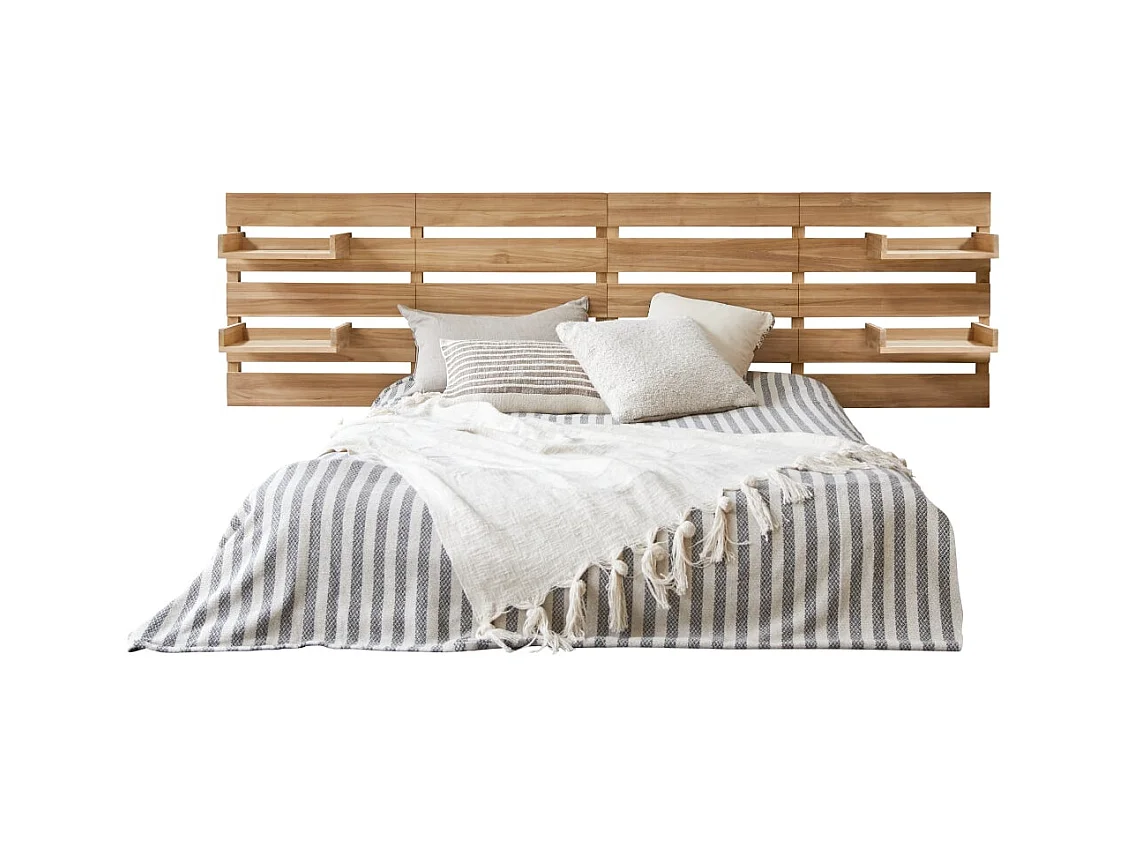 Kopfteil aus massivem Teakholz mit Ablagen 270 Urbain