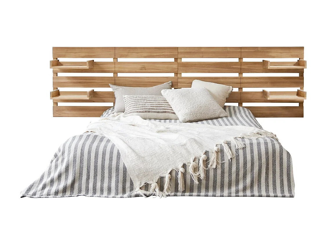 Kopfteil aus massivem Teakholz mit Ablagen 270 Urbain