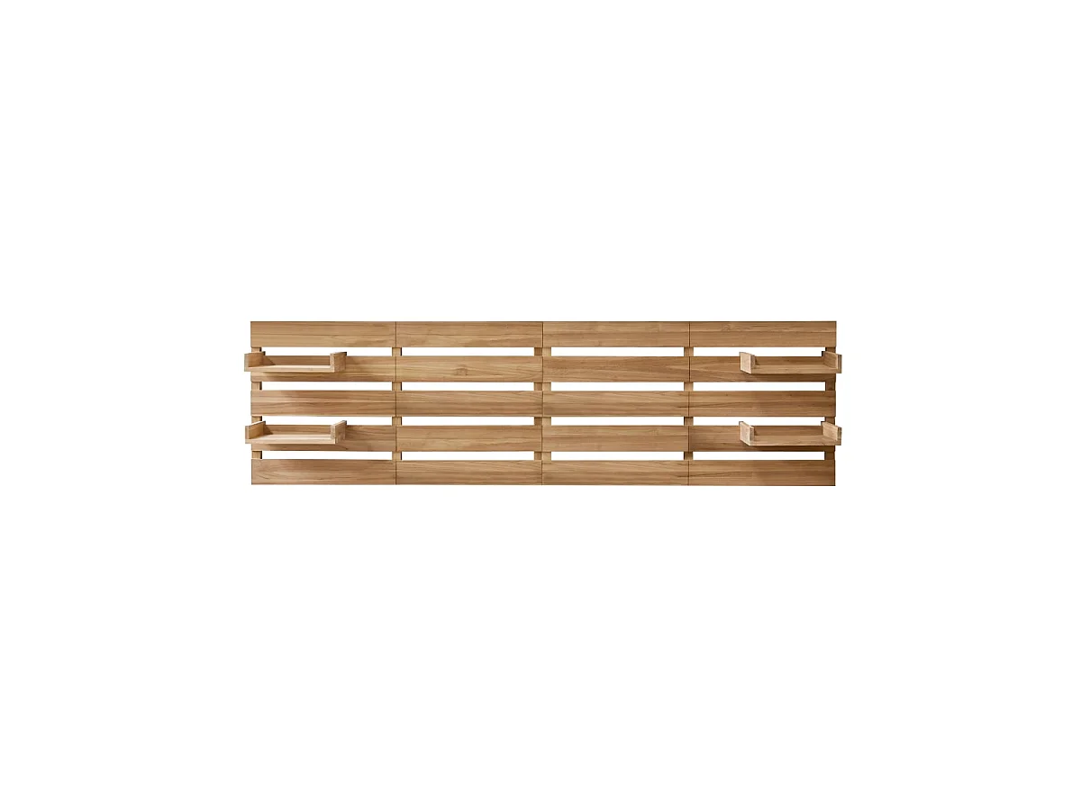 Urbain - Solid teak headboard with shelves 270 cm