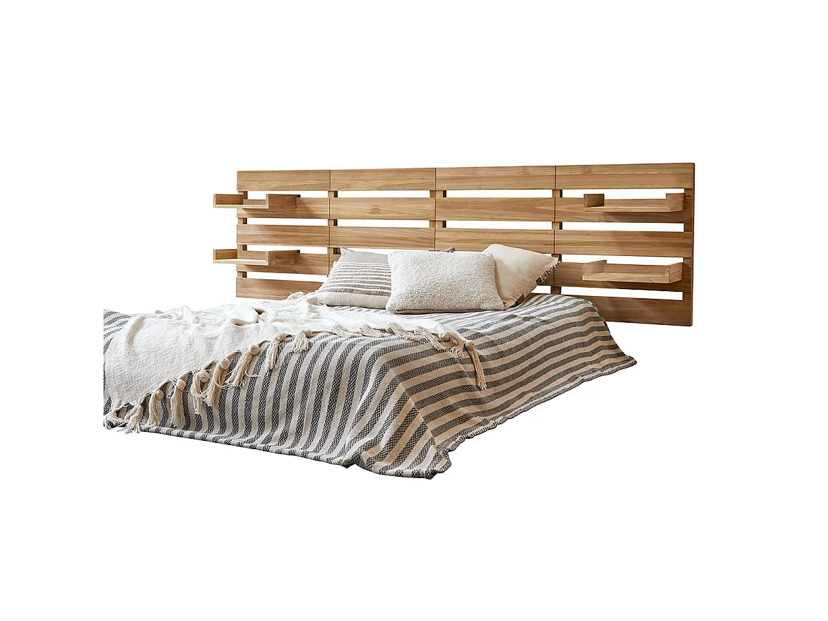 Urbain - Solid teak headboard with shelves 270 cm