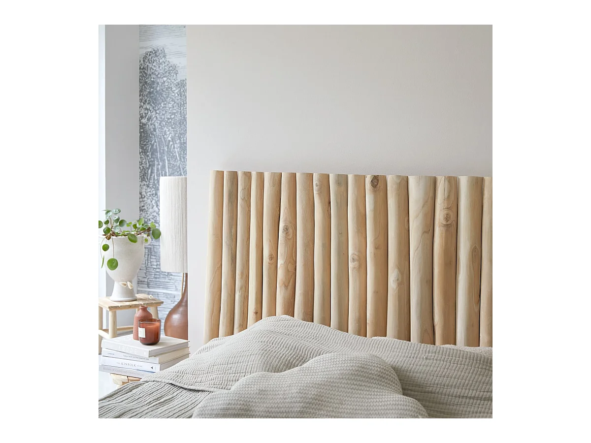 Kopfteil Bett Treibholz Teakholz helles Holz Schlafzimmer 180 River Neu Tikamoon