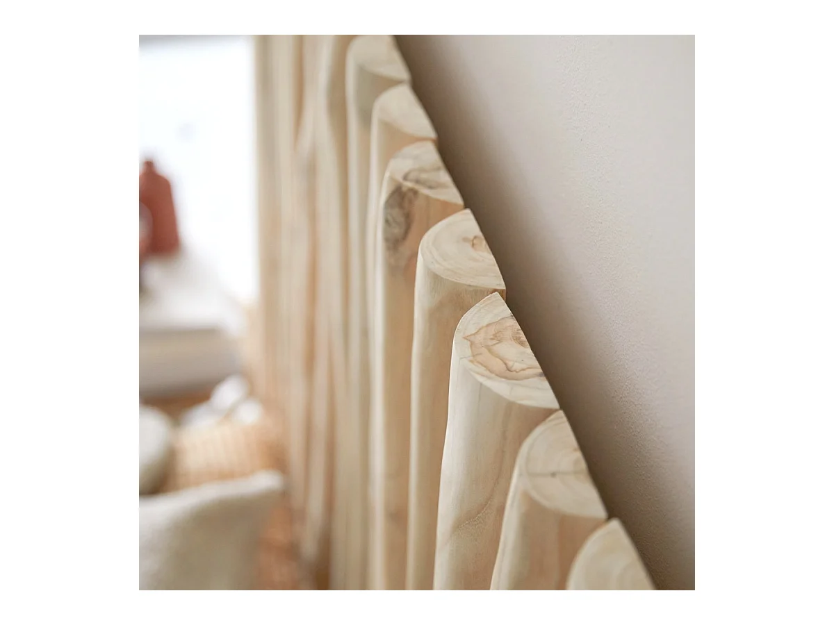 Kopfteil Bett Treibholz Teakholz helles Holz Schlafzimmer 180 River Neu Tikamoon