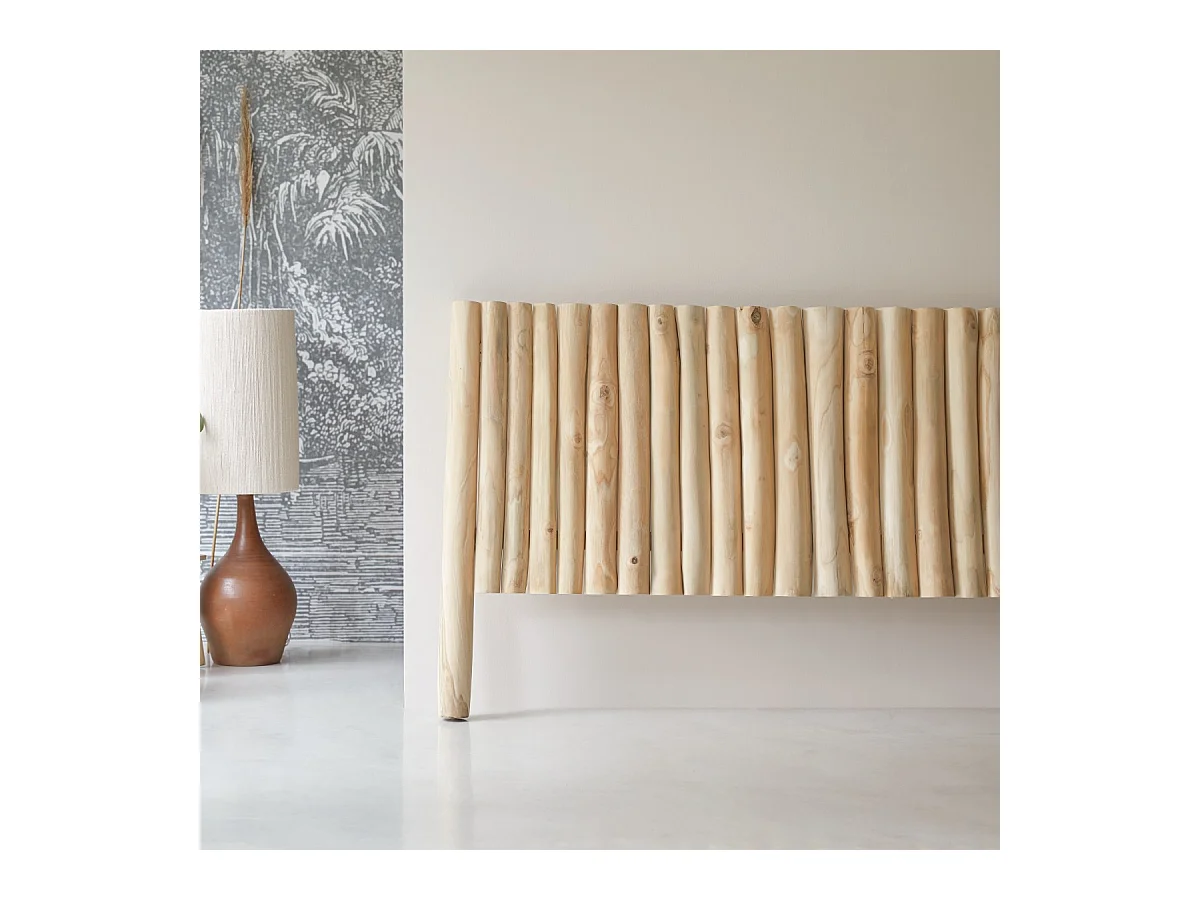 Kopfteil Bett Treibholz Teakholz helles Holz Schlafzimmer 180 River Neu Tikamoon