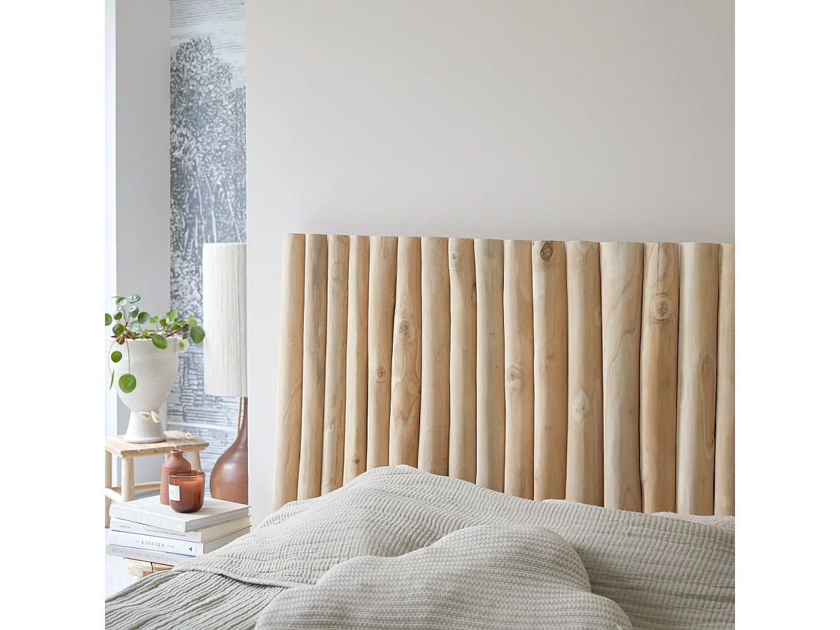 Kopfteil Bett Treibholz Teakholz helles Holz Schlafzimmer 180 River Neu Tikamoon