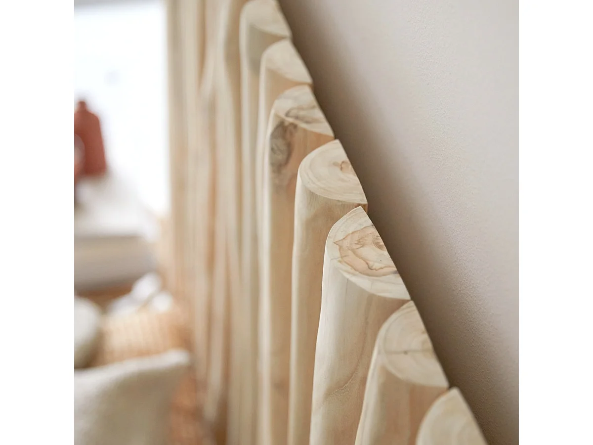 Kopfteil Bett Treibholz Teakholz helles Holz Schlafzimmer 180 River Neu Tikamoon